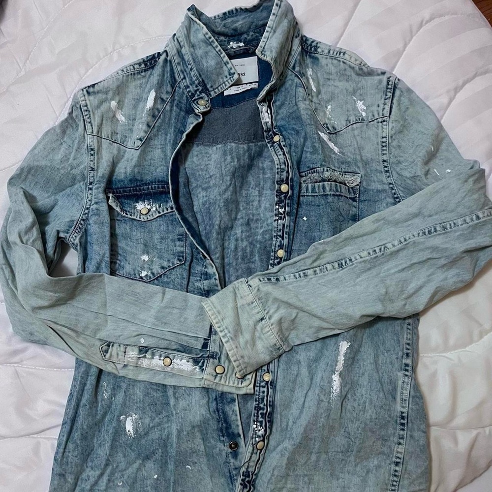 Distressed Vintage style Denim shirt